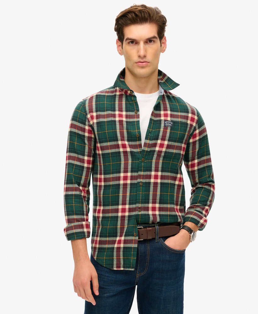 SUPERDRY Cotton Lumberjack Shirt-Oregon Check Green Oregon Check Green front view