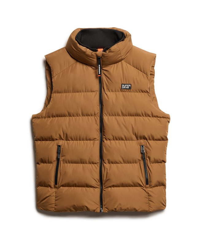 Sports Puffer Gilet-Denim Co Tobacco Brown