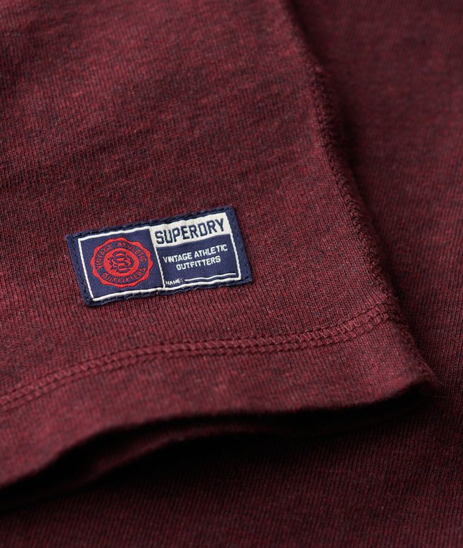 Vintage Athletic Grandad Top-Track Burgundy Marl-Logo view