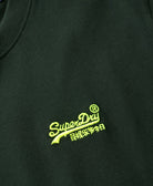 SUPERDRY Essential Logo Embroidered Tee-Forest Green/Fluro Yellow Forest Green/Fluro Yellow back view