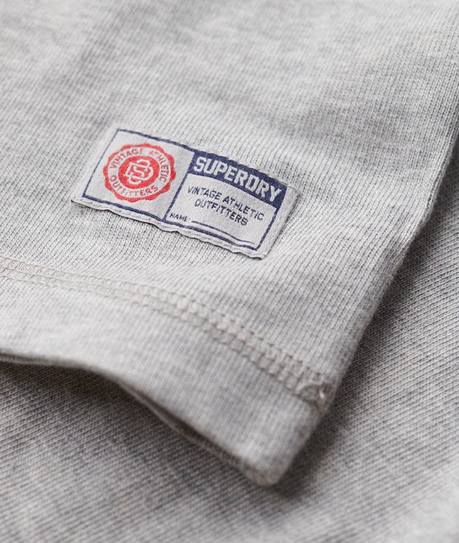 Vintage Athletic Grandad Top-Cadet Grey Marl-Logo view