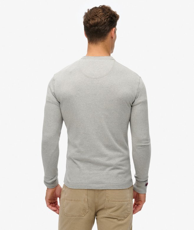 Vintage Athletic Grandad Top-Cadet Grey Marl-Back view