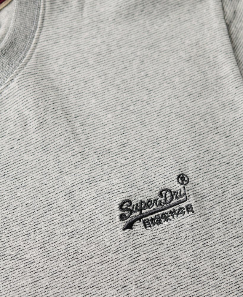 Essential Logo Embroidered Light Grey Tee-Chest logo view