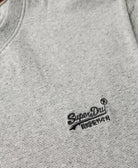 SUPERDRY Essential Logo Embroidered Light Grey Tee Light Grey Grindle Feeder side view