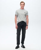 SUPERDRY Essential Logo Embroidered Light Grey Tee Light Grey Grindle Feeder model front view