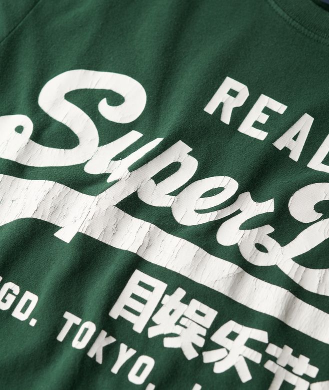 SUPERDRY Vintage Logo Graphic T-Shirt-Enamel Green Enamel Green side view