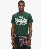SUPERDRY Vintage Logo Graphic T-Shirt-Enamel Green Enamel Green front view