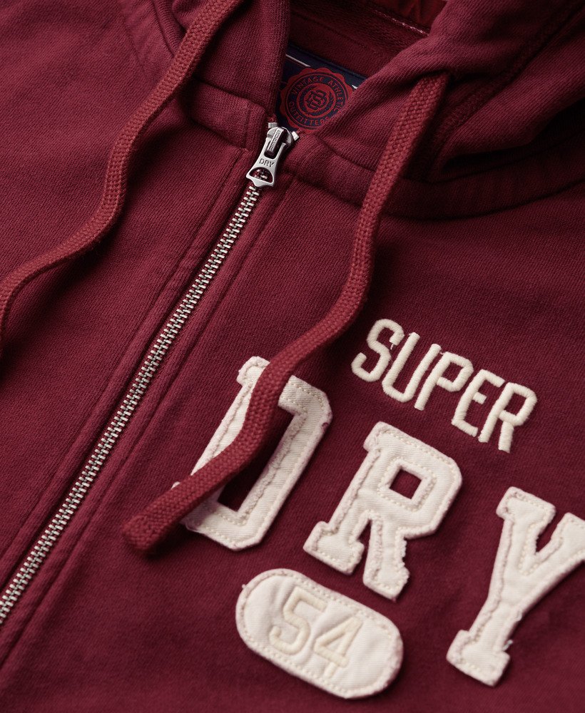 Vintage Athletic Ziphood-Rich Burgundy-Zip view