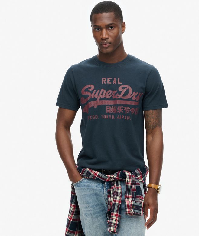 SUPERDRY Vintage Logo Graphic T-Shirt-Eclipse Navy Eclipse Navy front view