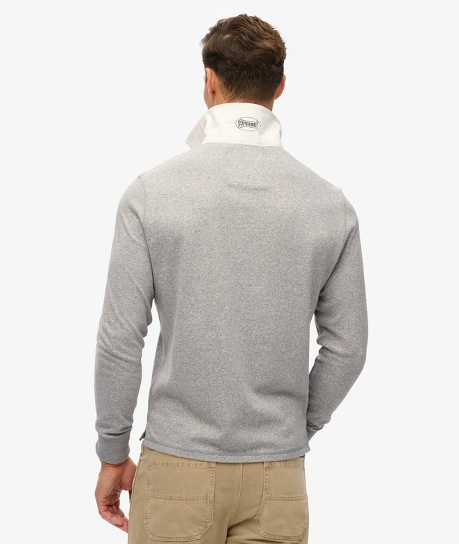 Vintage Athletic Rugby Sweat Light Grey Top-Back view