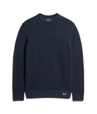 SUPERDRY Textured Crew Knit Jumper-Eclipse Navy Heather Eclipse Navy Heather side view