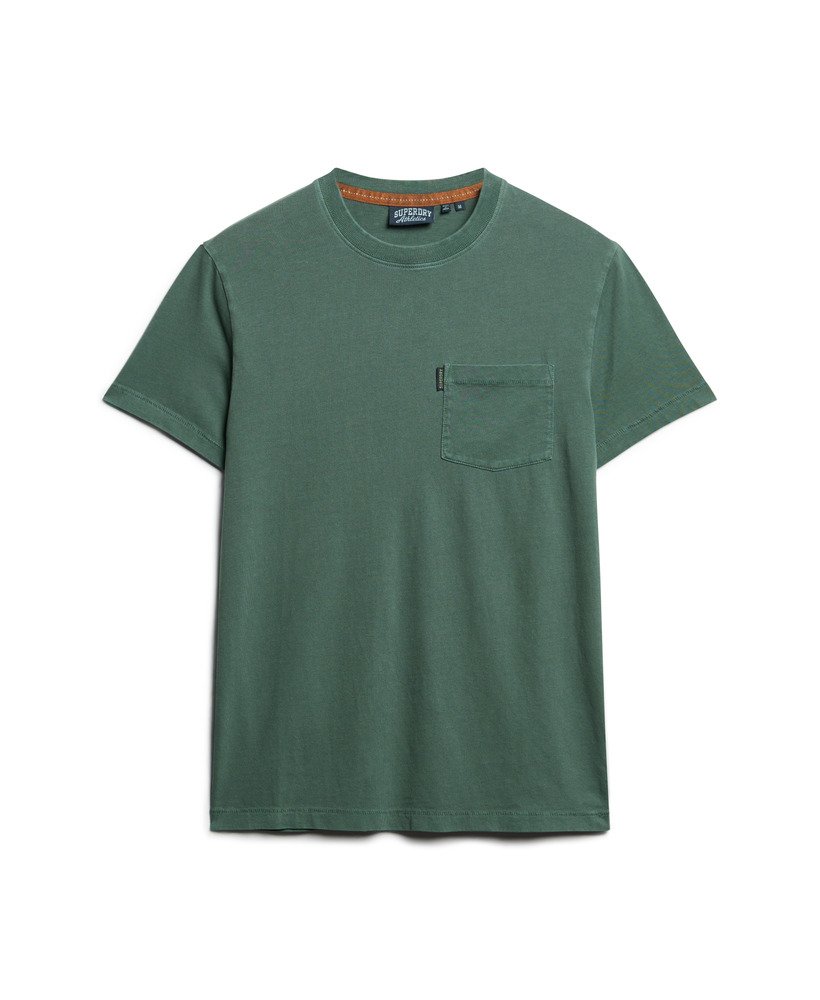 Essential Washed Pocket Tee-Washed Forest Green-Front view