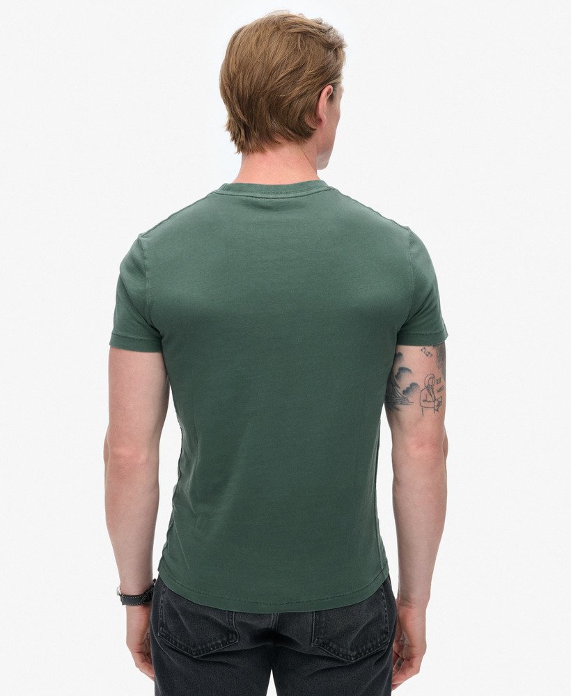 Essential Washed Pocket Tee-Washed Forest Green-Back view