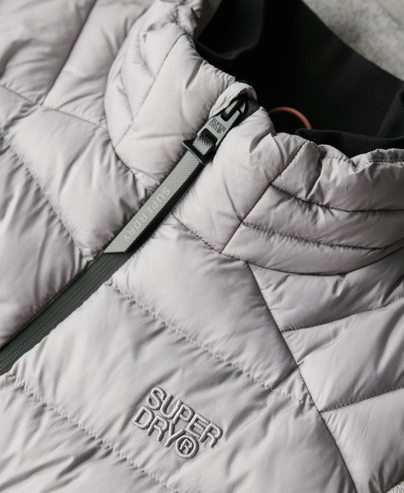 SUPERDRY Storm Knit Grey Marl Hybrid Bomber Jacket Grey Marl side view
