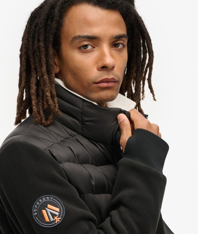 Storm Fleece Hybrid Black Bomber-Colar detail