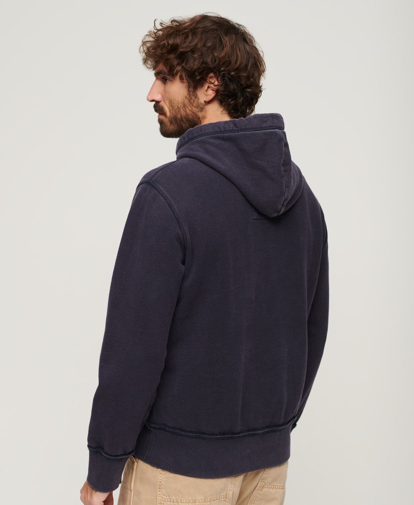 Vintage Athletic Hoodie-Eclipse Navy-Back hood view