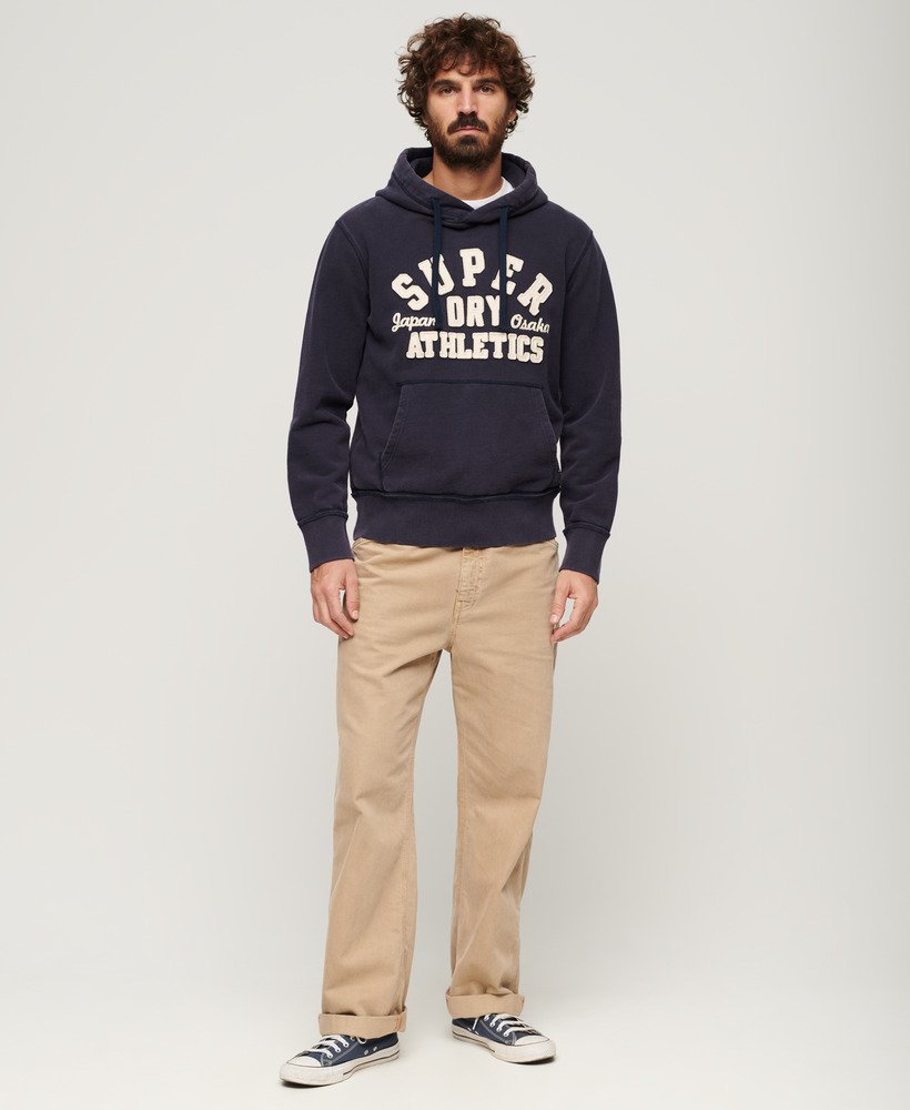 SUPERDRY Vintage Athletic Hoodie-Eclipse Navy Eclipse Navy model front view