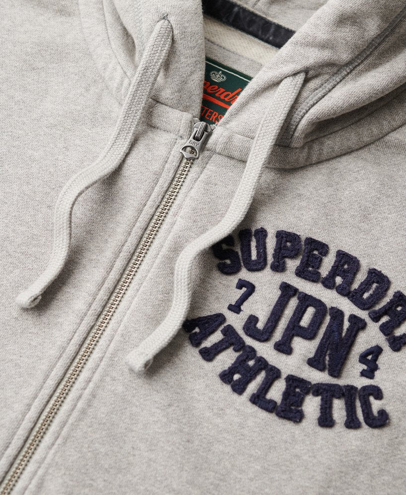SUPERDRY Vintage Athletic Ziphood-Light Grey Marl Light Grey Marl side view