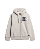 SUPERDRY Vintage Athletic Ziphood-Light Grey Marl Light Grey Marl flat front view