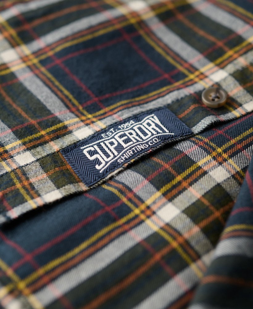 Vintage Check Shirt-Bryce Check Navy-Logo tab view