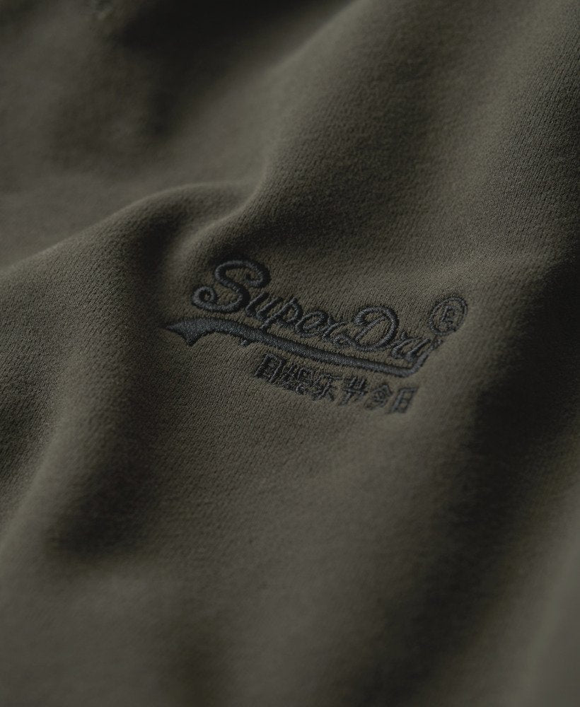 Essential Logo Crew Sweatshirt-Dark Grey Green-Embroidered logo view