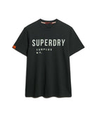 SUPERDRY Surplus Graphic Washed Black T-shirt Washed Surplus Black flat front view