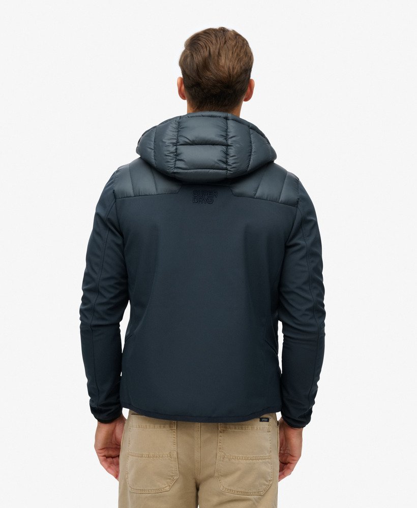 Hooded Storm Softshell Navy Jacket-Back view