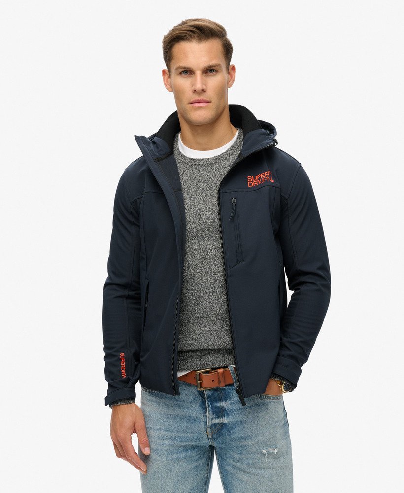 Hooded Soft Shell Trekker Navy Jacket