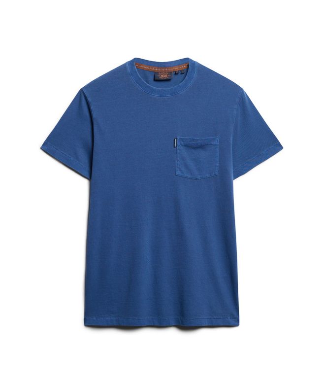 SUPERDRY Essential Washed Pocket Washed Navy Tee Washed Supermarine Navy side view