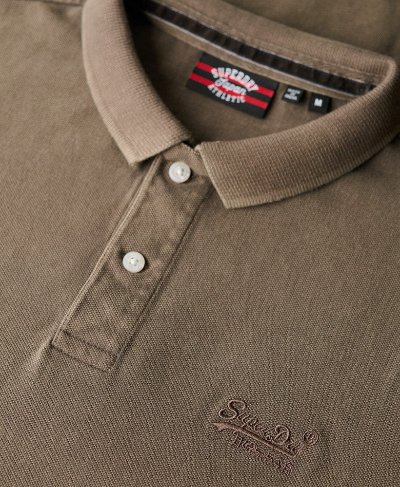 SUPERDRY Vint Destroy Polo-Destroy Morel Brown Destroy Morel Brown back view