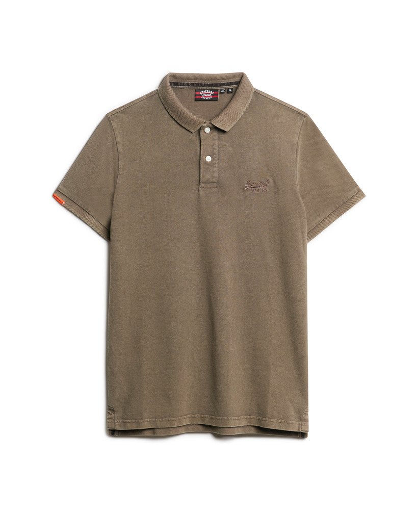 SUPERDRY Vint Destroy Polo-Destroy Morel Brown Destroy Morel Brown side view