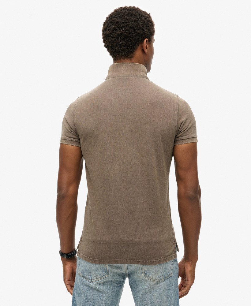 Men's Vint Destroy Polo-Destroy Morel Brown-Back View