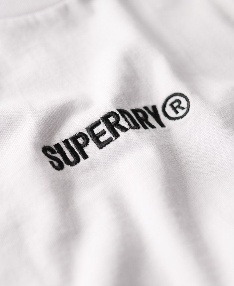 Micro Logo Graphic Loose Tee-Brilliant White-Embroidered logo view