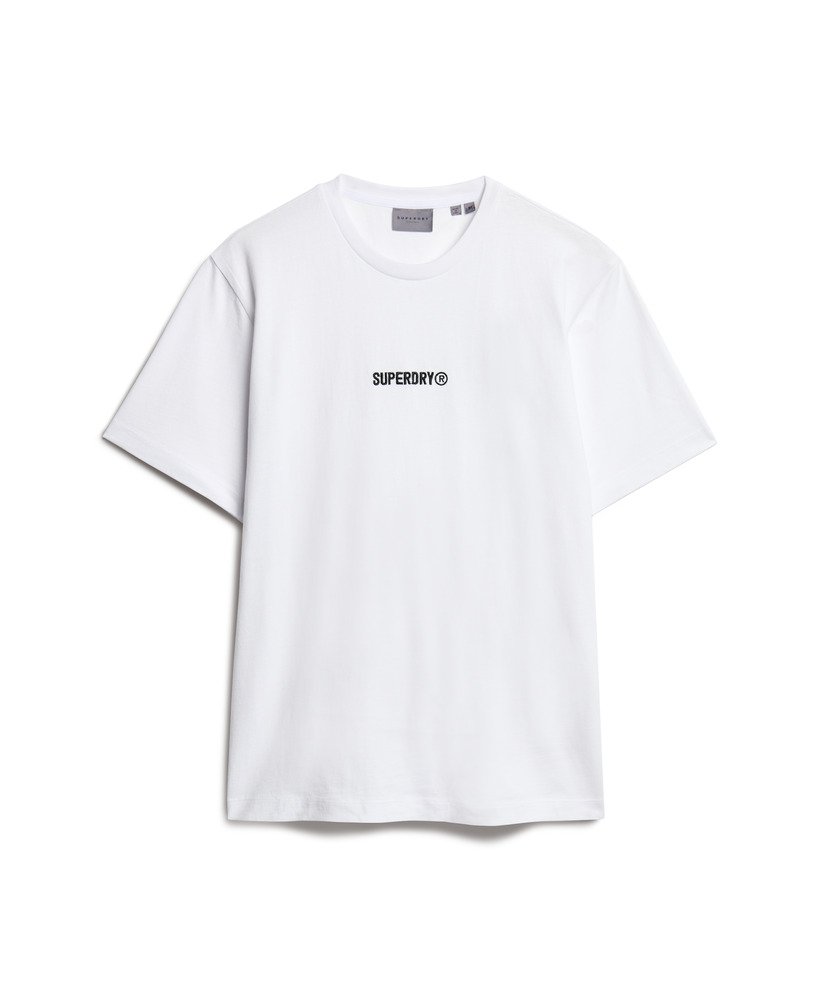 Micro Logo Graphic Loose Tee-Brilliant White-Front view