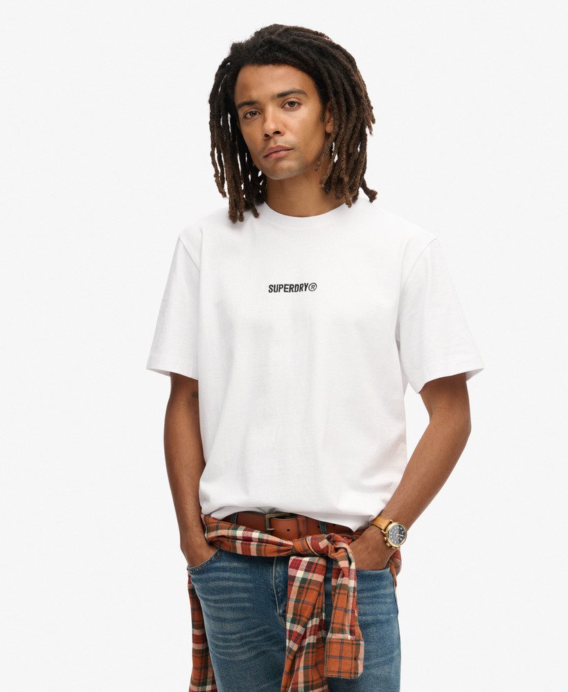 Micro Logo Graphic Loose Tee-Brilliant White