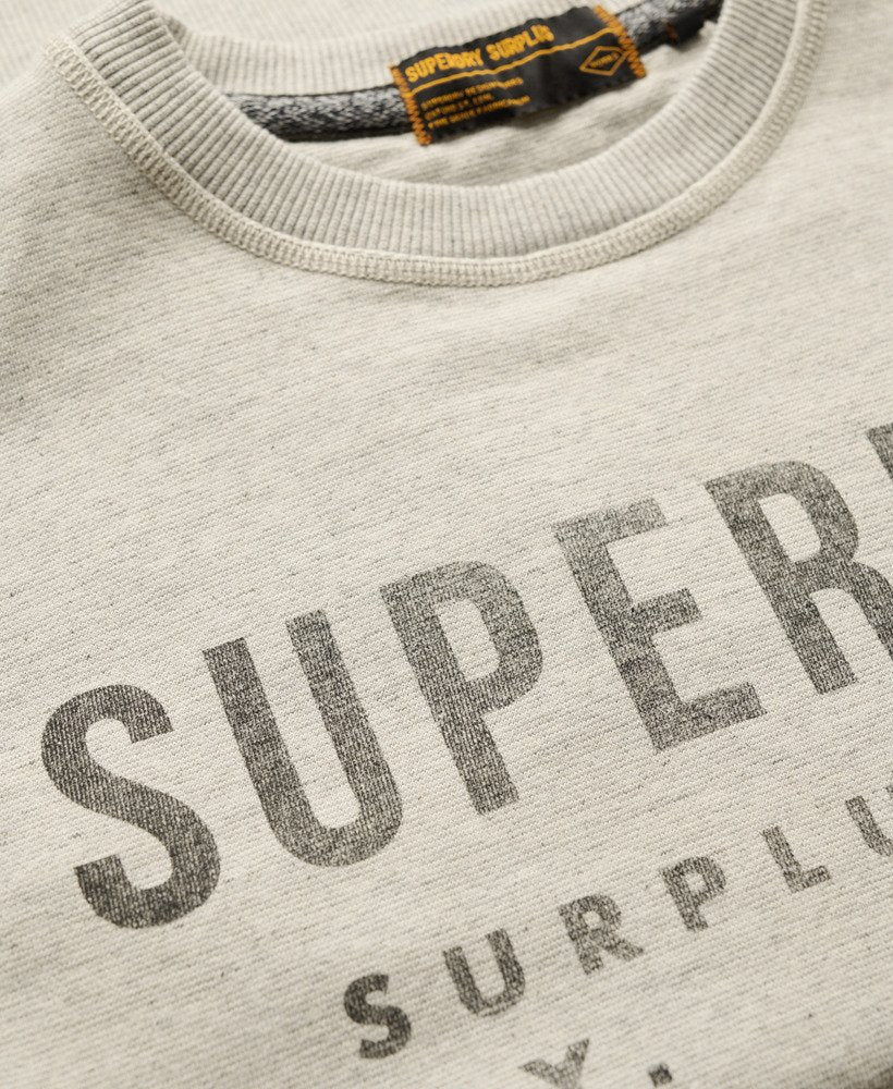 Surplus Graphic Grey Crew Jumper-Chest print view