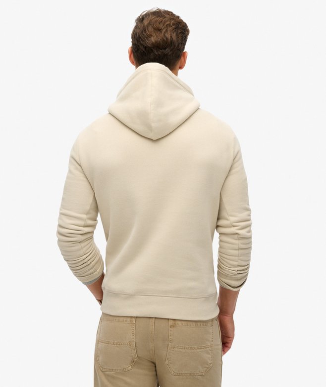 Essential Logo Hoodie-Light Stone Beige-Back view