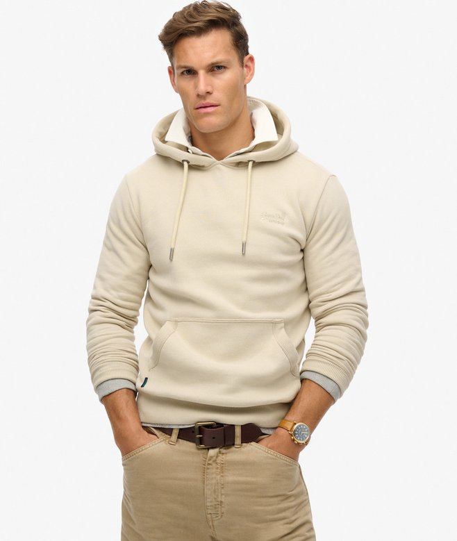 Essential Logo Hoodie-Light Stone Beige