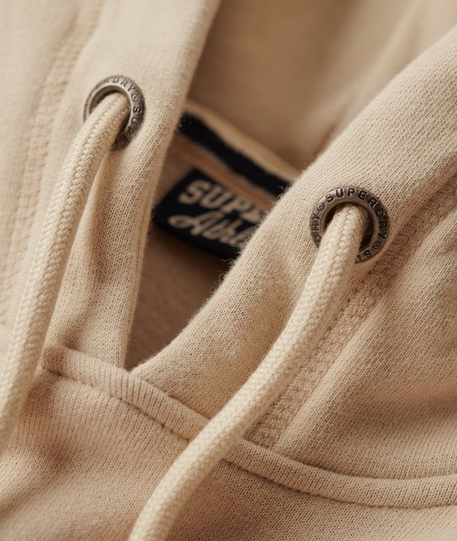 Essential Logo Hoodie-Light Stone Beige-Drew string view