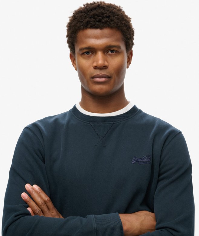 SUPERDRY Essential Logo Crew Sweatshirt-Eclipse Navy Eclipse Navy detail view