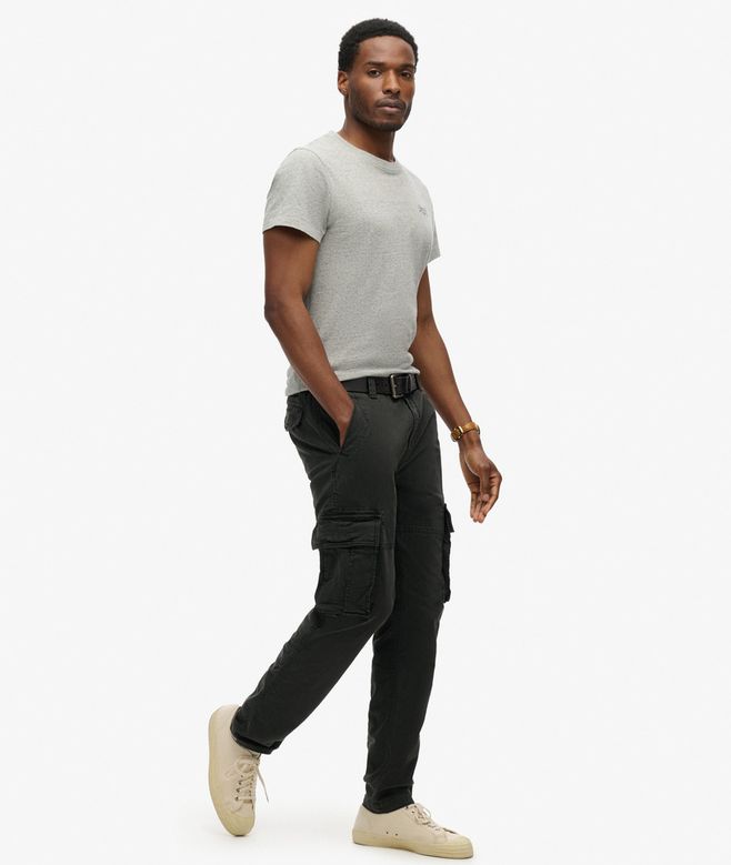 SUPERDRY Core Cargo Pant-Washed Black WASHED BLACK model front view