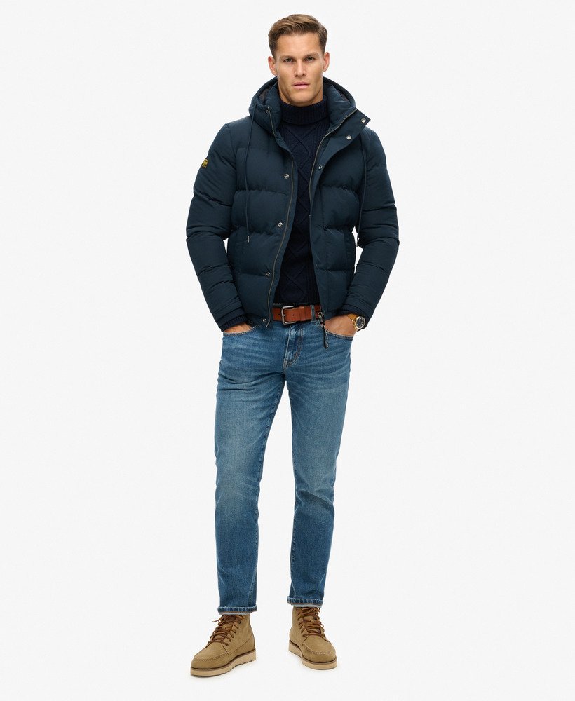 Everest Short Hooded Puffer-Eclipse Navy-Full model view