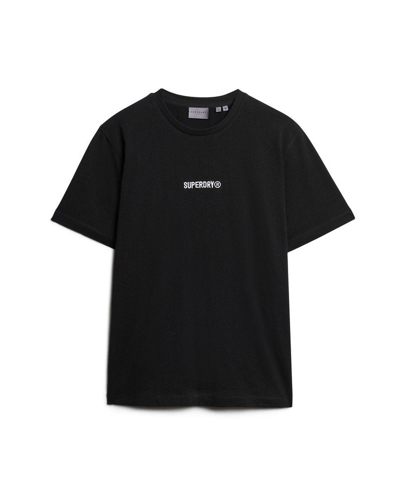 Micro Logo Graphic Loose Tee-Black-Front view