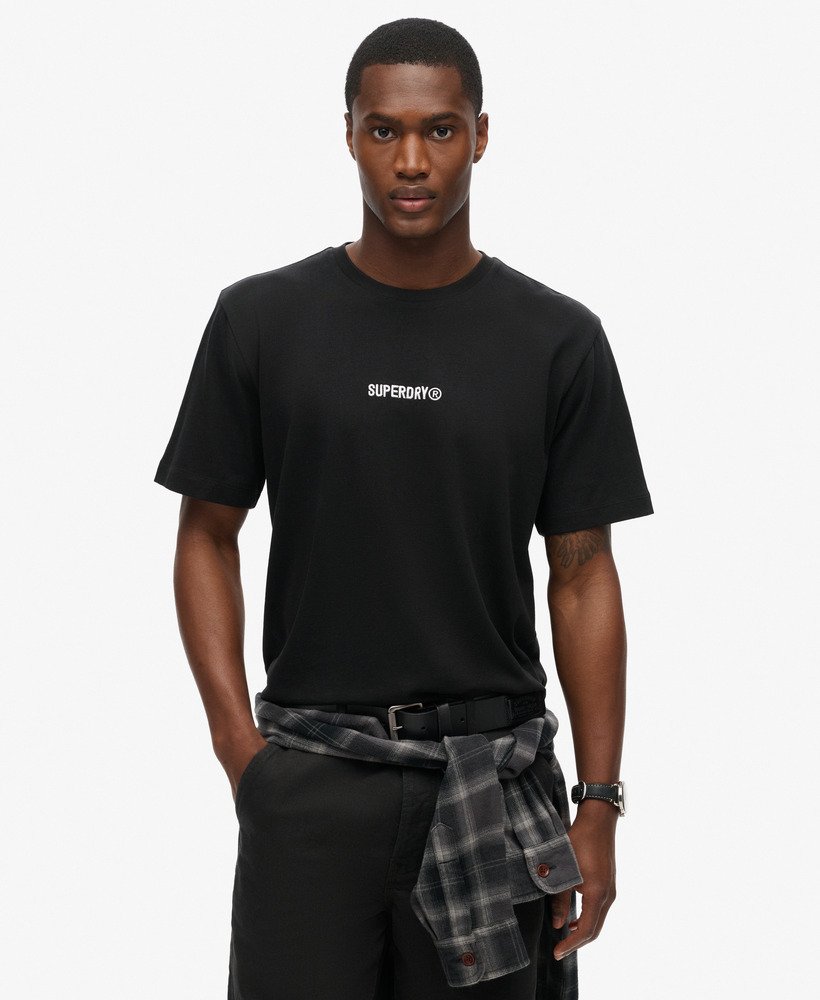 Micro Logo Graphic Loose Tee-Black