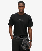 Micro Logo Graphic Loose Tee-Black