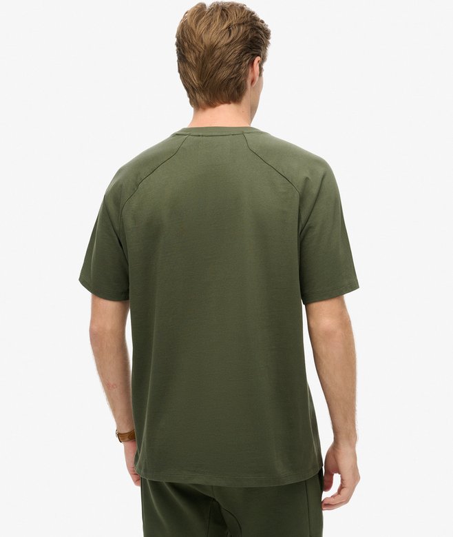 Tech Relaxed Tee-Dark Moss Green-Back view