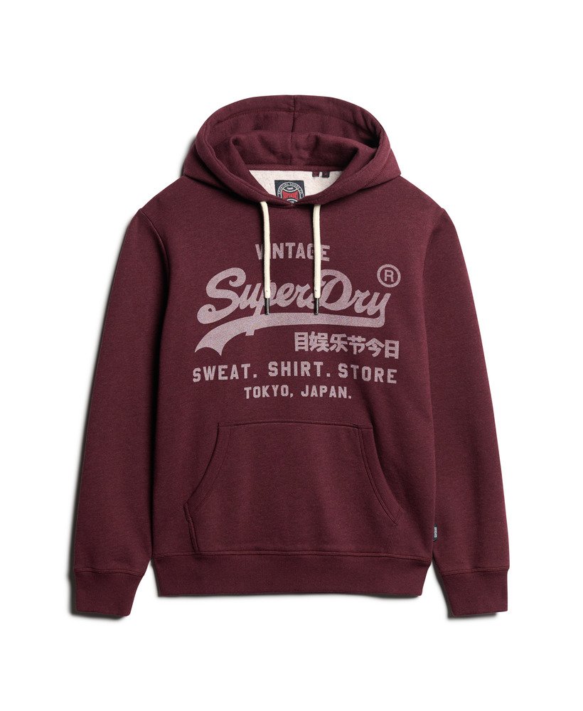 Classic Vintage Logo Graphic Burgundy Hoodie-Front view