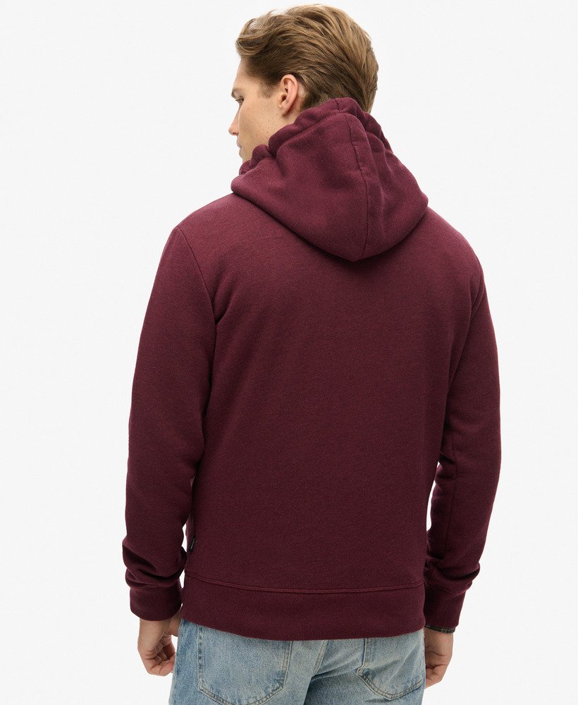 Classic Vintage Logo Graphic Burgundy Hoodie-Back view