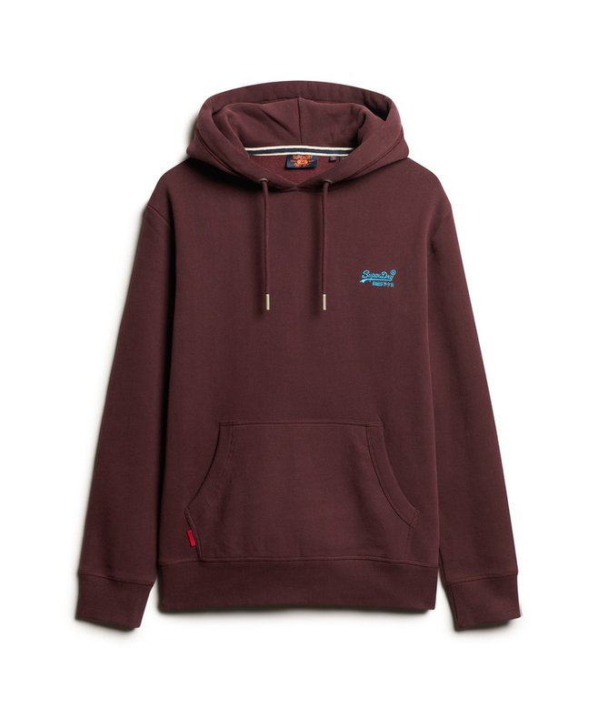 Essential Logo Hoodie-Rich Deep Burgundy-Front view