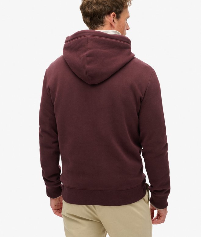 Essential Logo Hoodie-Rich Deep Burgundy-Back view